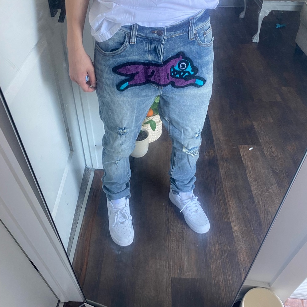 Men’s ice cream running dog jeans